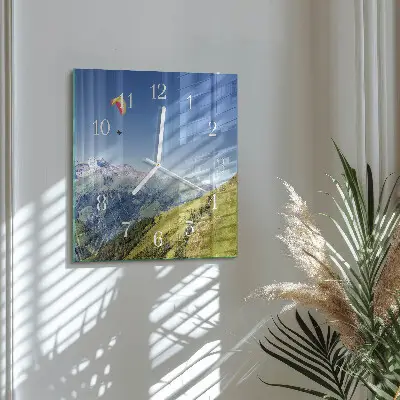 Quadratische wanduhr Gebirge