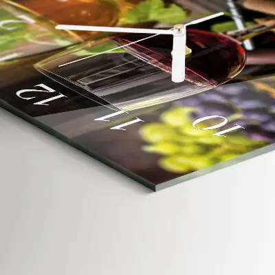 Quadratische wanduhr modern Gläser Wein