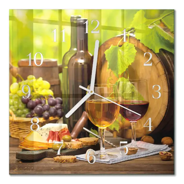 Wanduhr mit motiv quadratisch Trauben für Wein