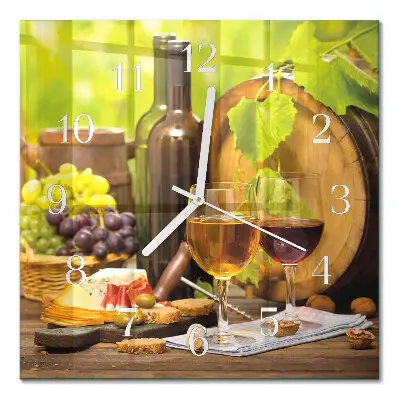 Wanduhr mit motiv quadratisch Trauben für Wein