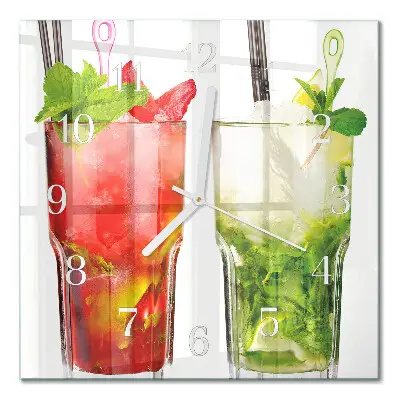 Moderne wanduhr quadratisch Cocktails