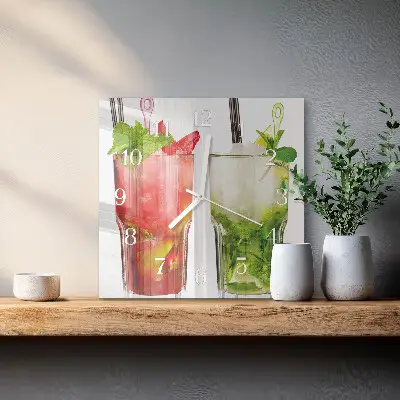Moderne wanduhr quadratisch Cocktails
