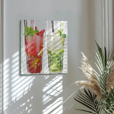 Moderne wanduhr quadratisch Cocktails