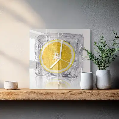 Quadratische wanduhr modern Orangeneis