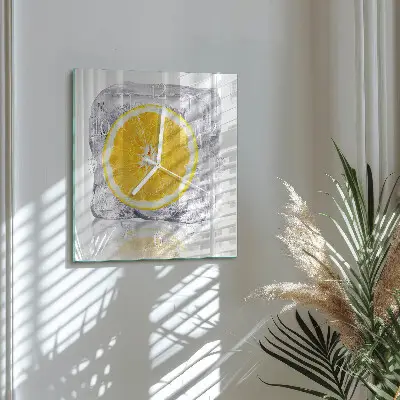 Quadratische wanduhr modern Orangeneis