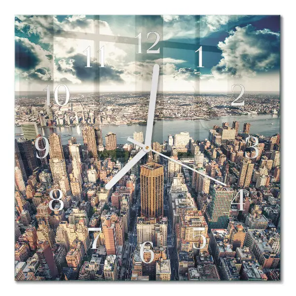 Quadratische wanduhr New York