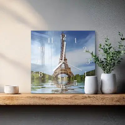 Wanduhr mit motiv quadratisch Eiffelturm