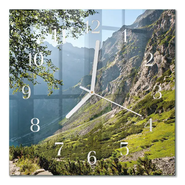 Quadratische wanduhr Gebirge