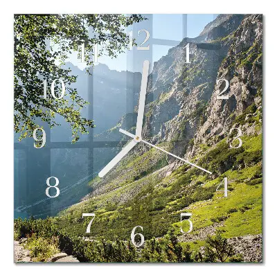 Quadratische wanduhr Gebirge