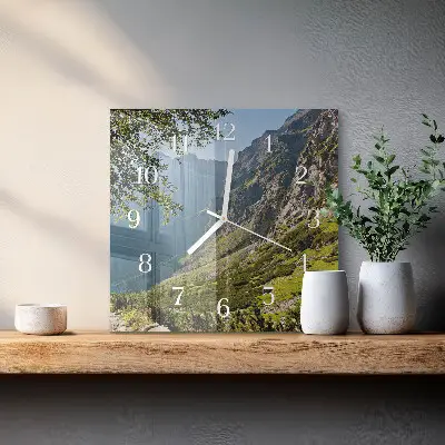 Quadratische wanduhr Gebirge