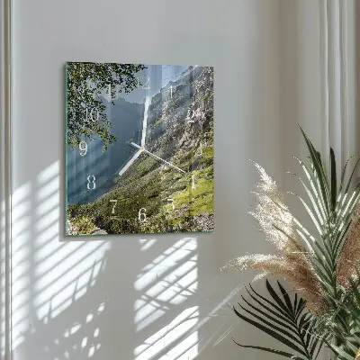 Quadratische wanduhr Gebirge