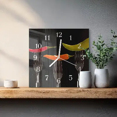 Moderne wanduhr quadratisch Gabel