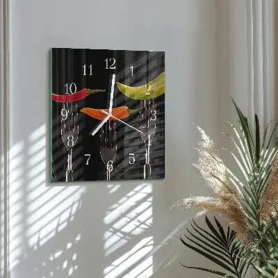 Moderne wanduhr quadratisch Gabel