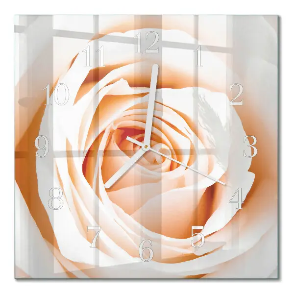 Quadratische wanduhr Rose
