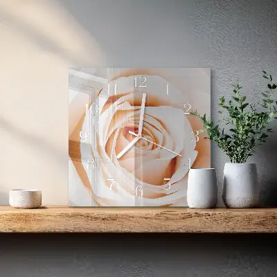 Quadratische wanduhr Rose