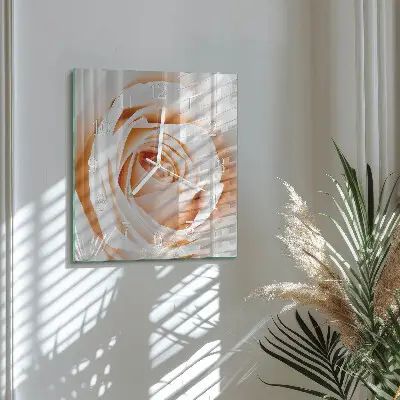 Quadratische wanduhr Rose