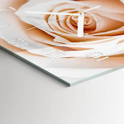 Quadratische wanduhr Rose