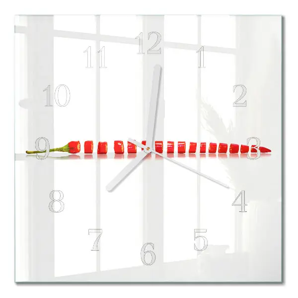 Quadratische wanduhr Chili-Pfeffer