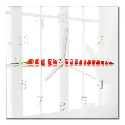 Quadratische wanduhr Chili-Pfeffer