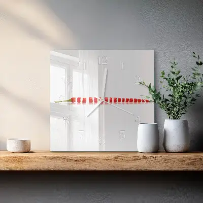 Quadratische wanduhr Chili-Pfeffer