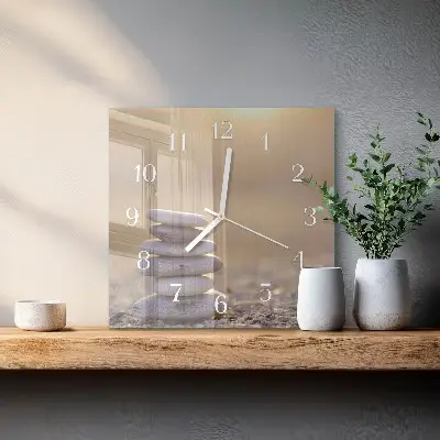 Wanduhr mit motiv quadratisch Steine