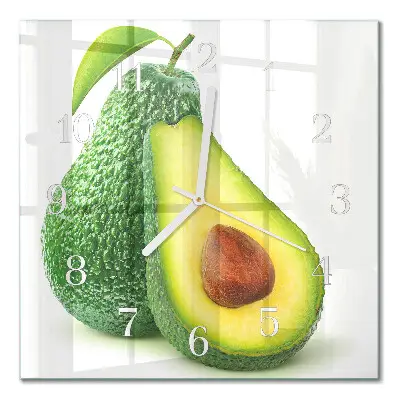Moderne wanduhr quadratisch Avocado