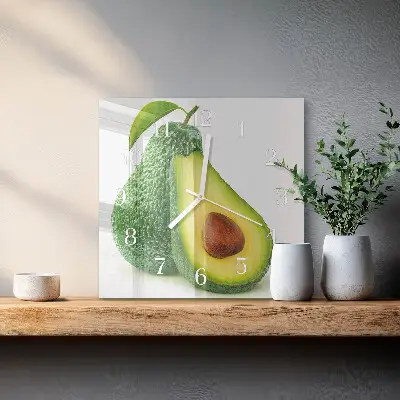 Moderne wanduhr quadratisch Avocado