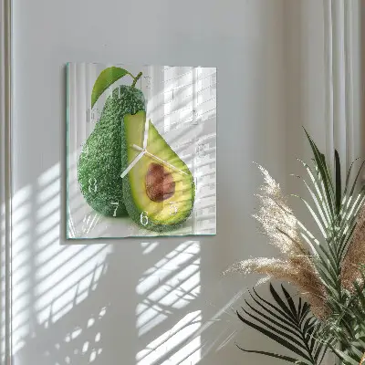 Moderne wanduhr quadratisch Avocado