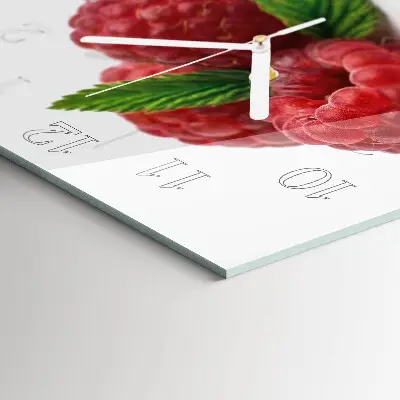 Quadratische wanduhr Himbeeren