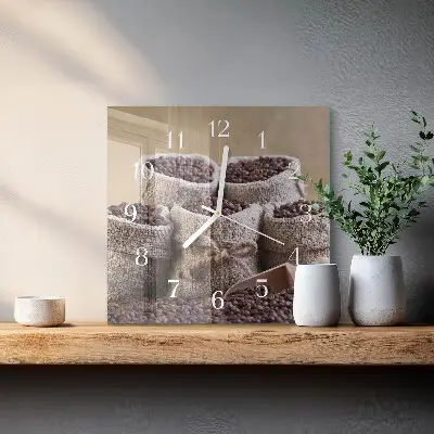 Wanduhr mit motiv quadratisch Kaffeebohnen