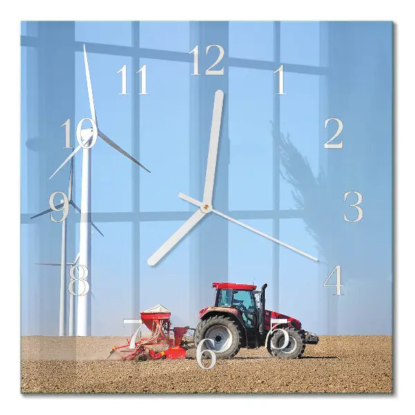 Moderne wanduhr quadratisch Traktorfeld