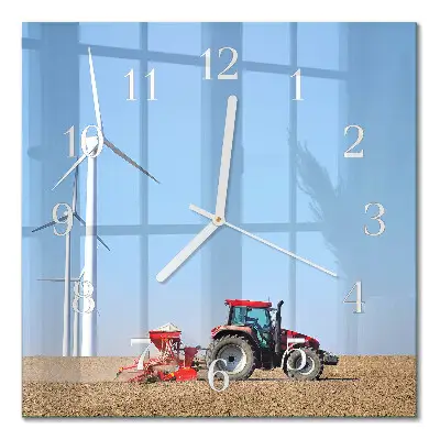 Moderne wanduhr quadratisch Traktorfeld