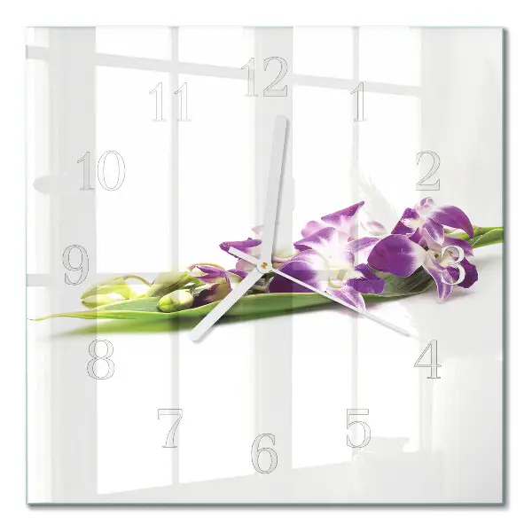 Quadratische wanduhr Blumen