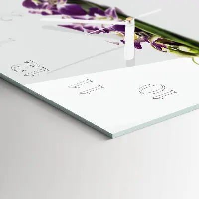 Quadratische wanduhr Blumen