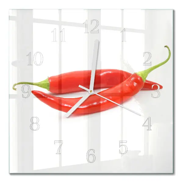 Moderne wanduhr quadratisch Chili-Pfeffer