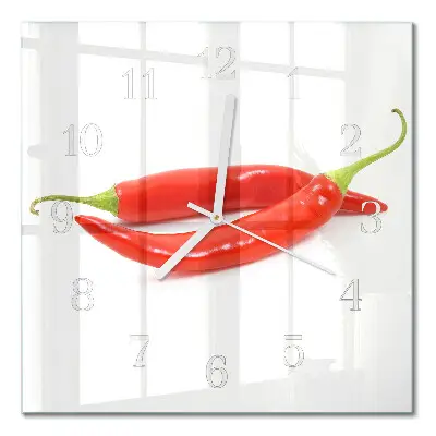 Moderne wanduhr quadratisch Chili-Pfeffer