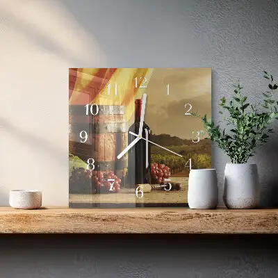 Quadratische wanduhr modern Ein Fass Wein