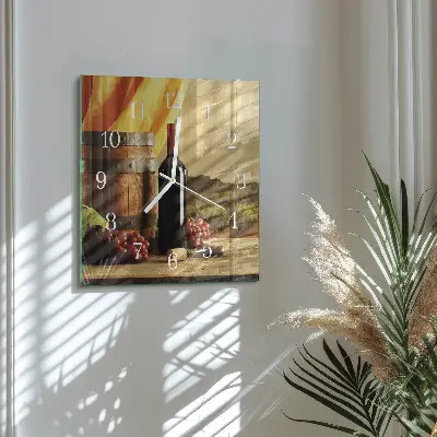 Quadratische wanduhr modern Ein Fass Wein
