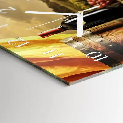 Quadratische wanduhr modern Ein Fass Wein