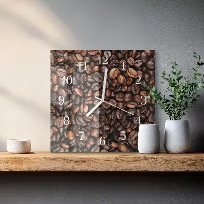 Wanduhr mit motiv quadratisch Kaffeebohnen