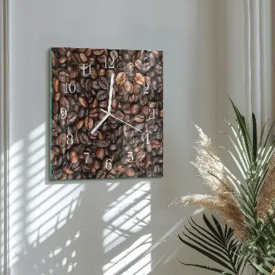 Wanduhr mit motiv quadratisch Kaffeebohnen