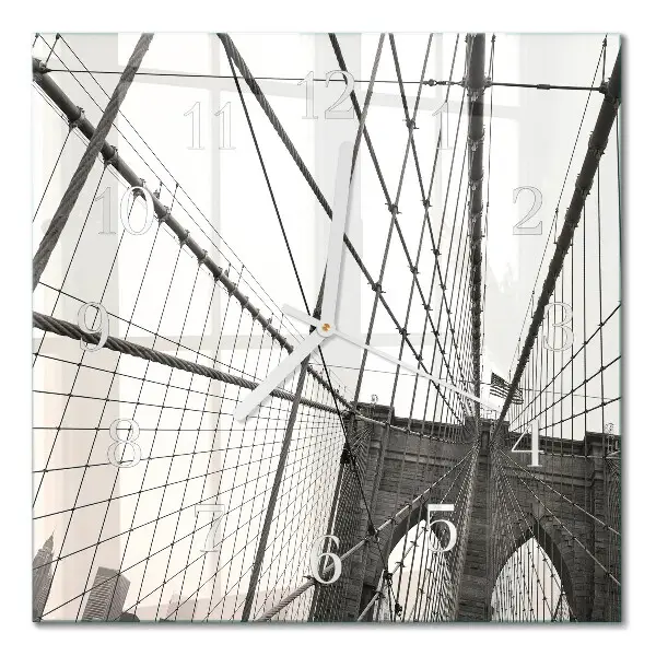Quadratische wanduhr Brooklyn Bridge
