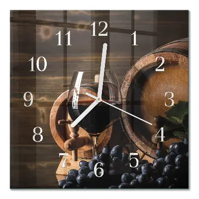 Quadratische wanduhr modern Ein Fass Wein