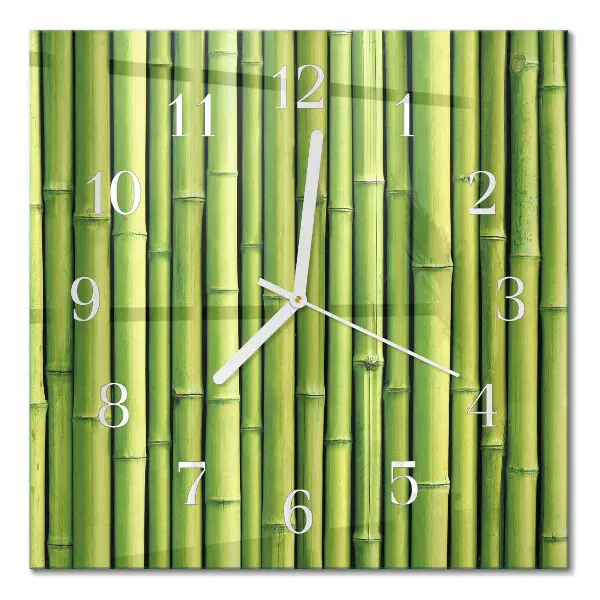 Quadratische wanduhr modern Bambus