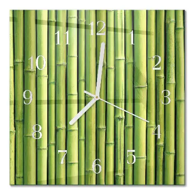 Quadratische wanduhr modern Bambus
