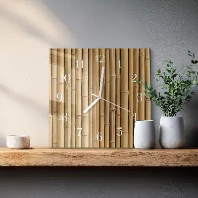 Wanduhr mit motiv quadratisch Bambus