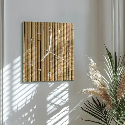 Wanduhr mit motiv quadratisch Bambus