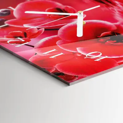 Quadratische wanduhr Orchidee
