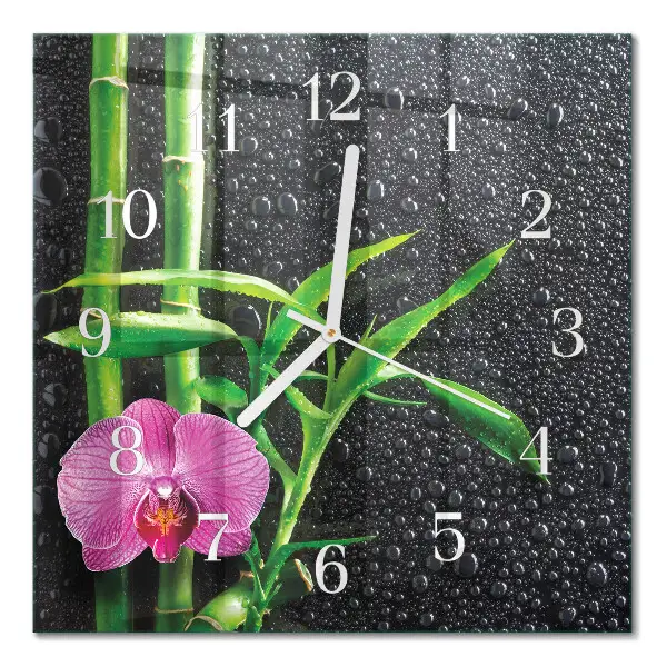 Quadratische wanduhr modern Bambus-Spa