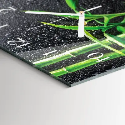 Quadratische wanduhr modern Bambus-Spa